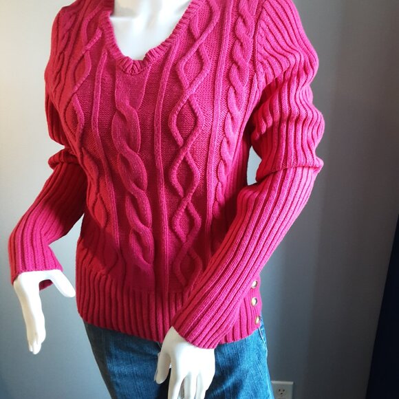 LIZ CLAIBORNE CABLE KNIT SWEATER - Picture 5 of 6
